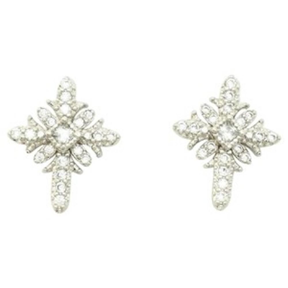.93 ctw Zircon Cross design Stud Earrings